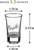 Lillian Rose Bride, Groom, Maid of Honor, and Best Man Shot Glass Set, Clear, 1.5oz